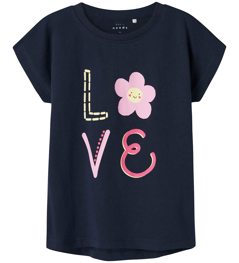 Name It T-shirt - NmfViolet - 2-Pack - Navy Blazer/Pastel Yellow
