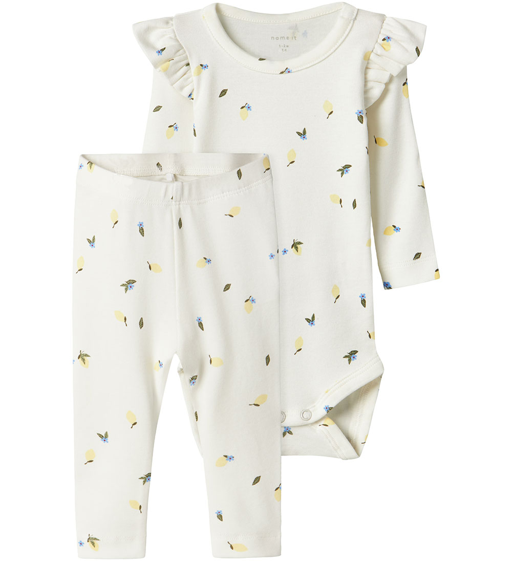 Name It Bodysuit l/ä - NmfFilly - Cloud Tänzerin m. Zitronen/Blu