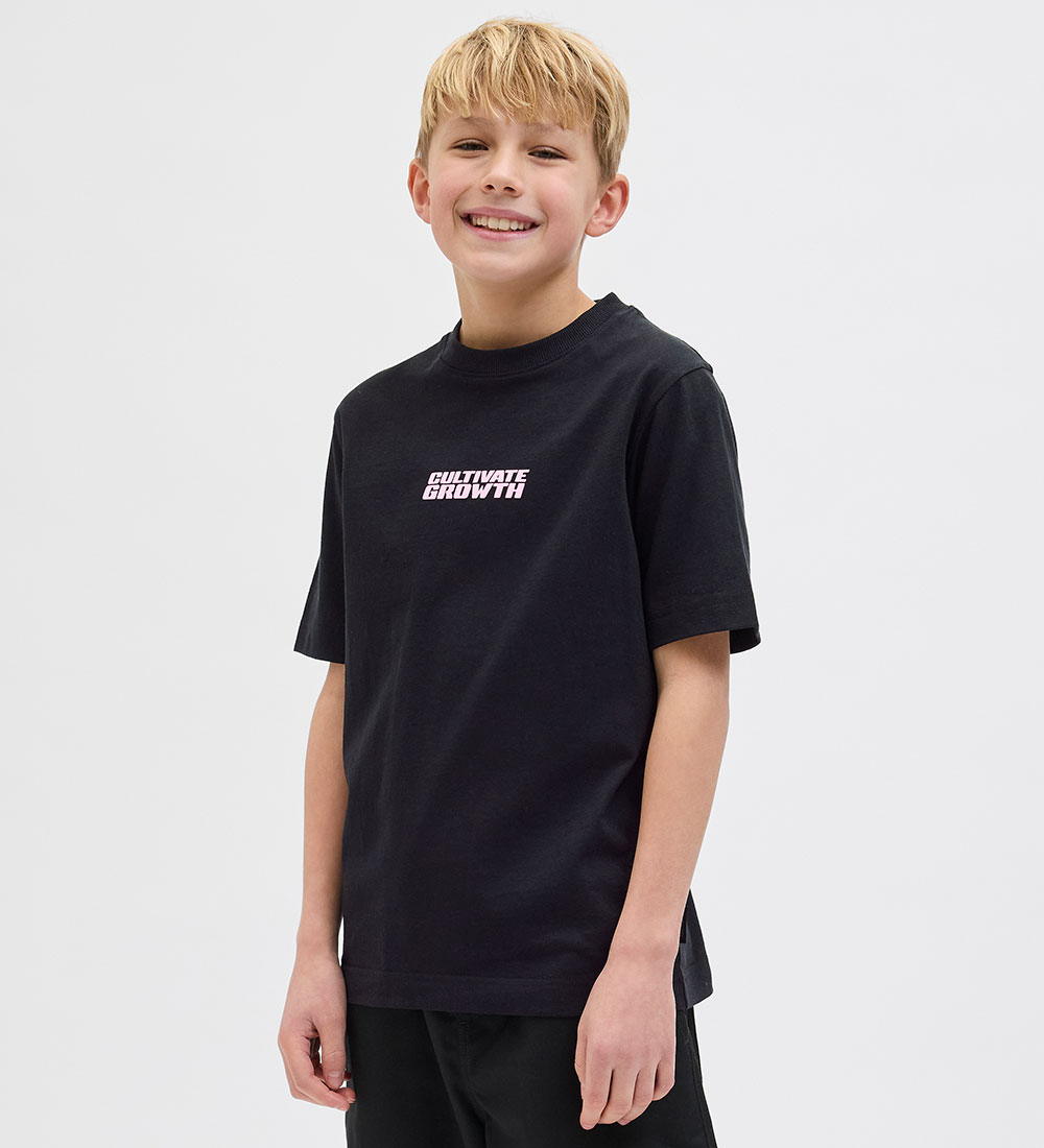 Jack & Jones T-shirt - JcoInterlude - Black w. Text