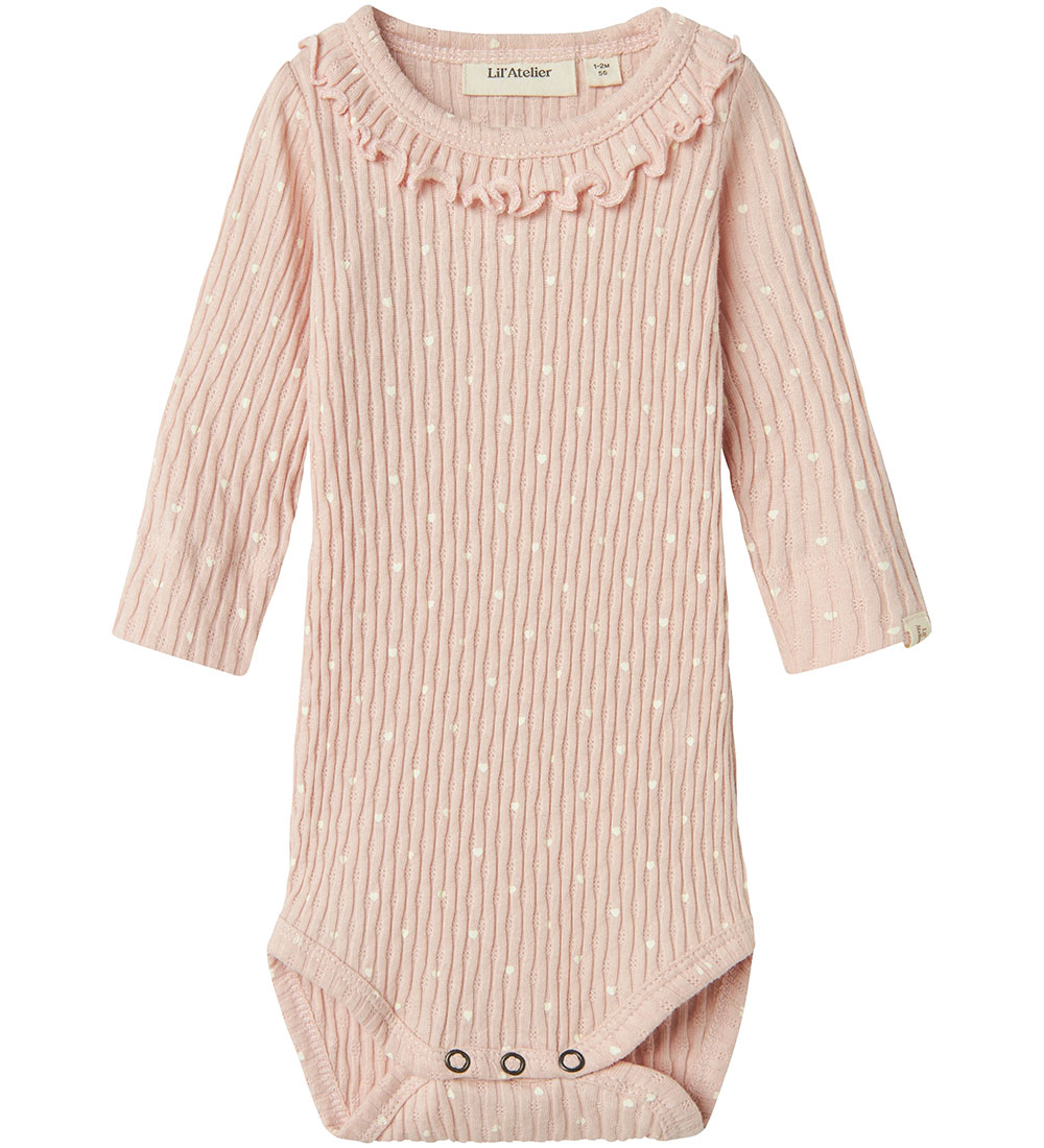 Lil' Atelier Romper l/s - Rib - NbfFiducia - Peach Zweep