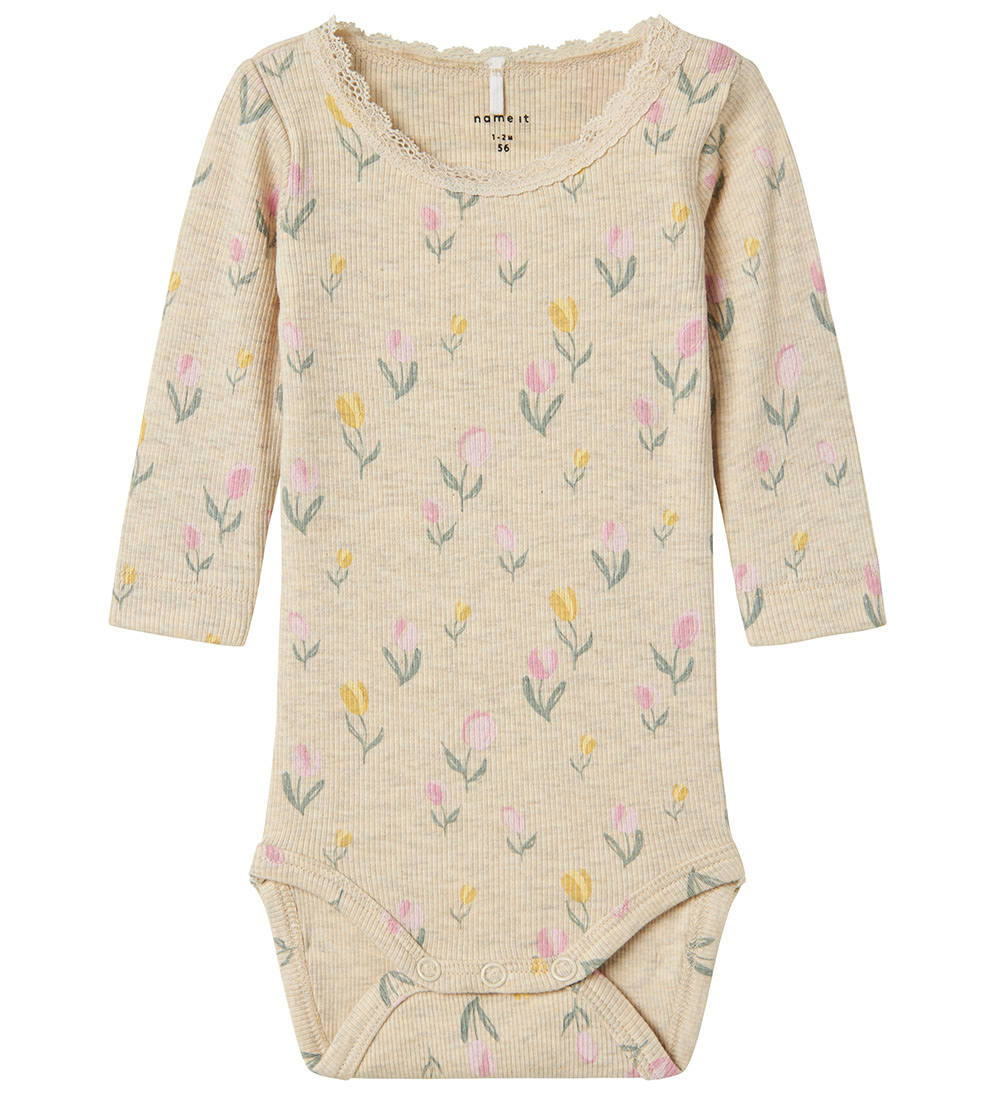 Name It Set - Bodysuit l/s/Leggings - Rib - NbfFlowerkab - Peyot