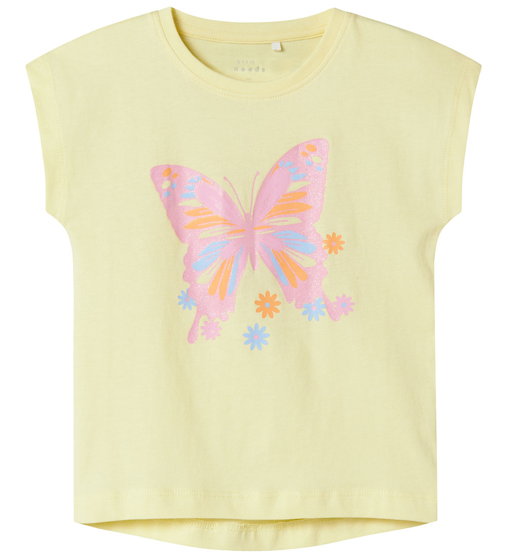 Name It T-shirt - NmfViolet - Pastel Yellow/Bow Tie