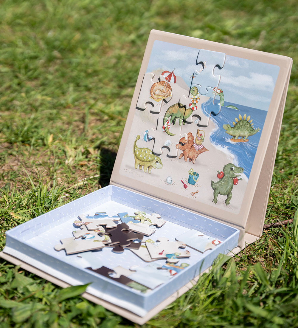 Filibabba Magnetic Jigsaw Puzzle - 20 Bricks - Dino Beach