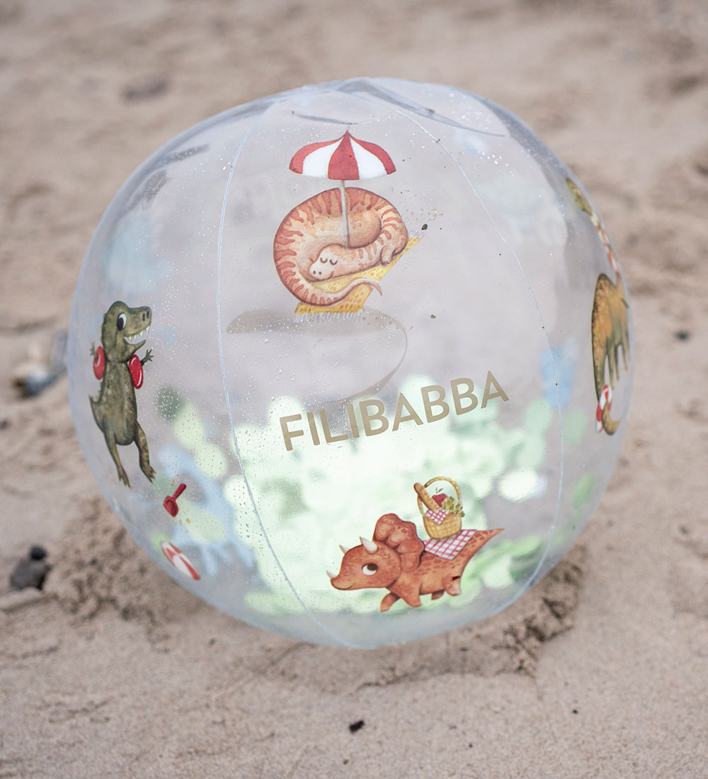 Filibabba Beach Ball - Alfie - 40 cm - Dino Beach w. Confetti