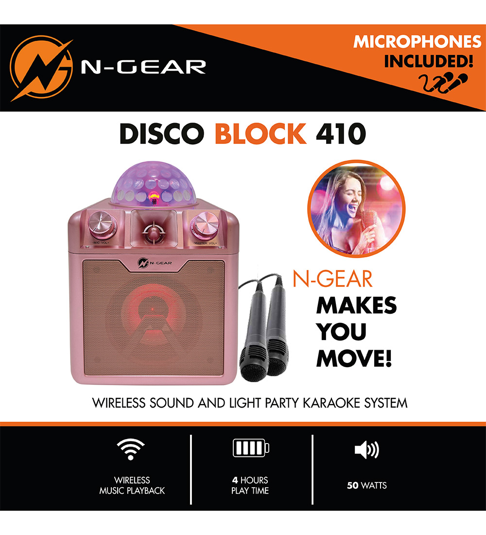 Enceinte karaoké N-Gear - Bluetooth Disco Block 410 - Space Broc