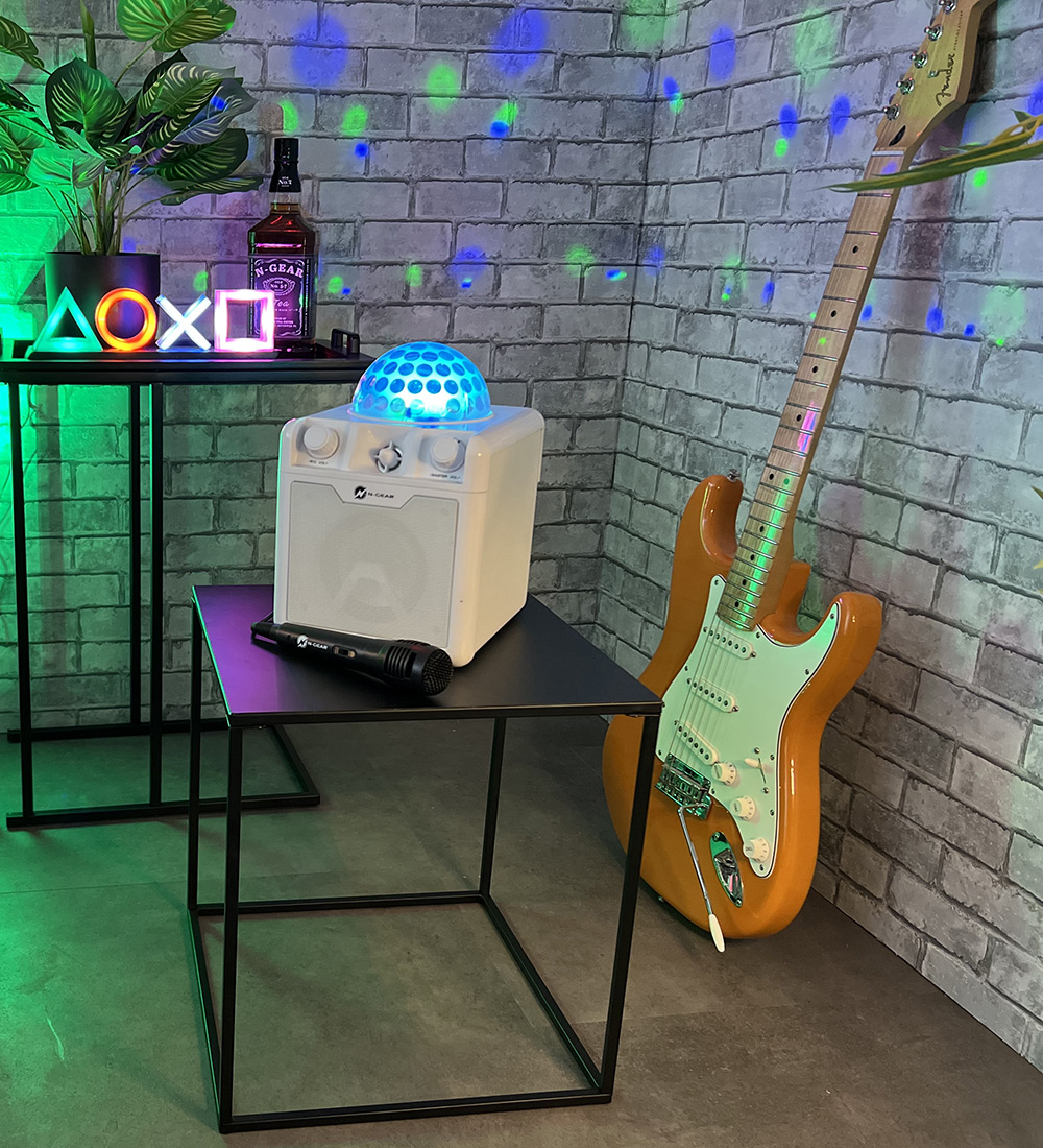 N-Gear Karaoke-högtalare - Bluetooth Disco Block 410 - Vit