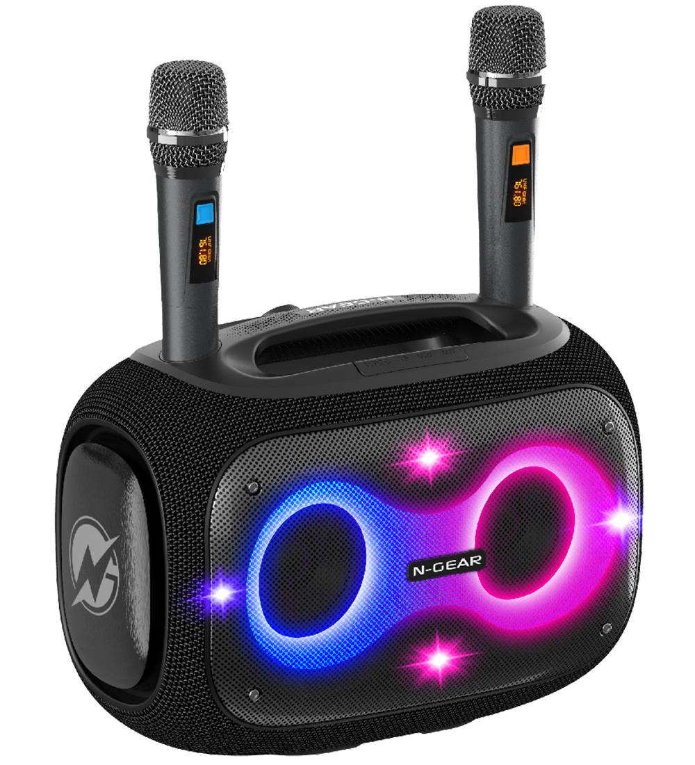 N-Gear Speaker with 2 Microphones - Wireless - NRG600 - Black