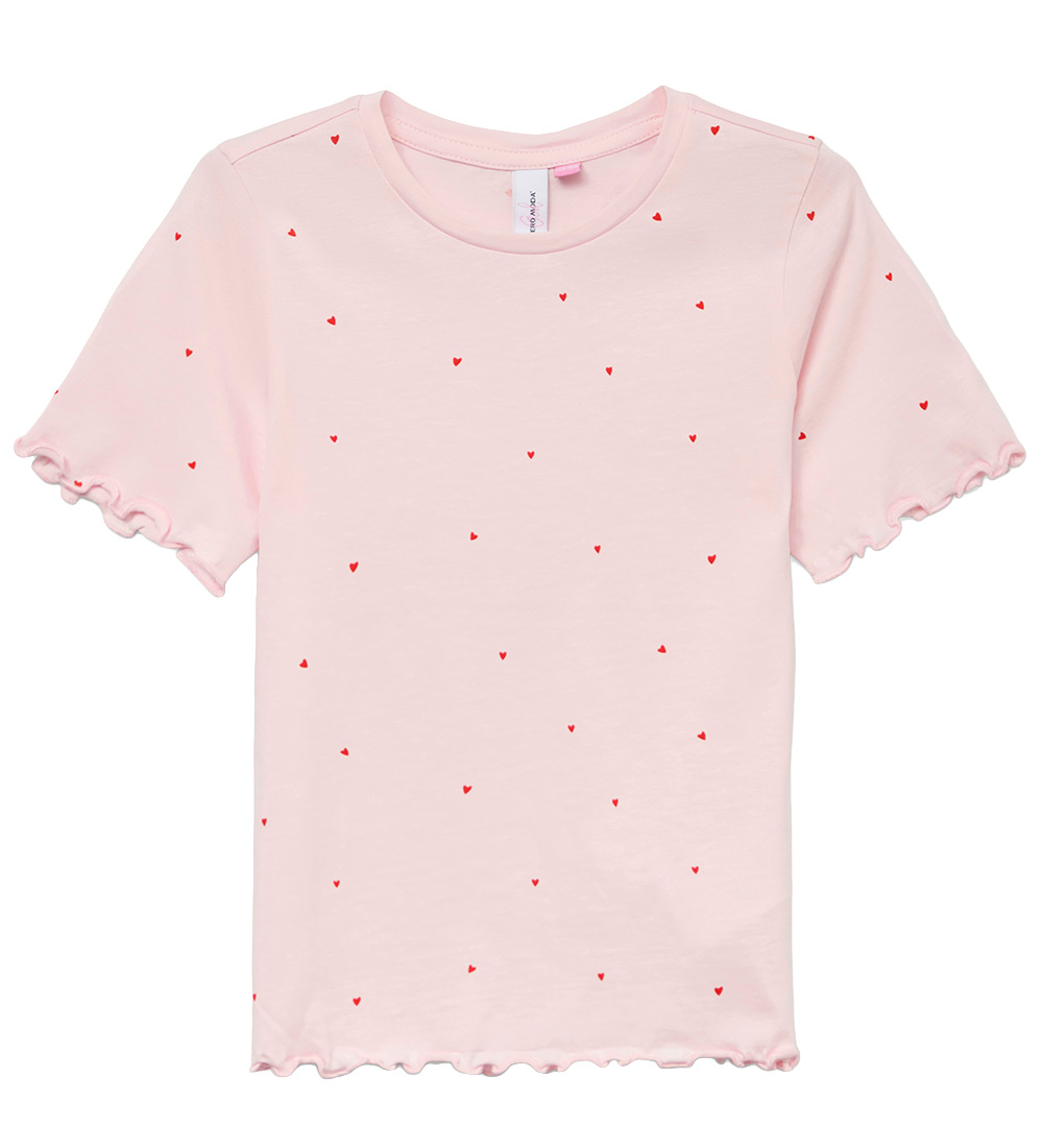 Vero Moda Girl Stuttermabolur - VmPaulina - Bleikt-A-Boo/Rautt H