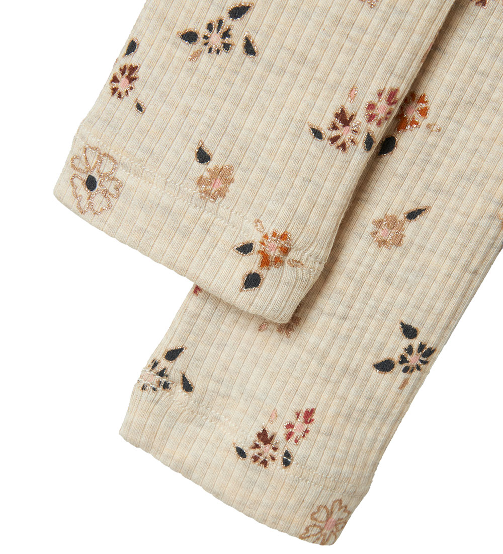 Name It Leggings - Rib - NmfPosana - Peyote Melange M. Glimmer