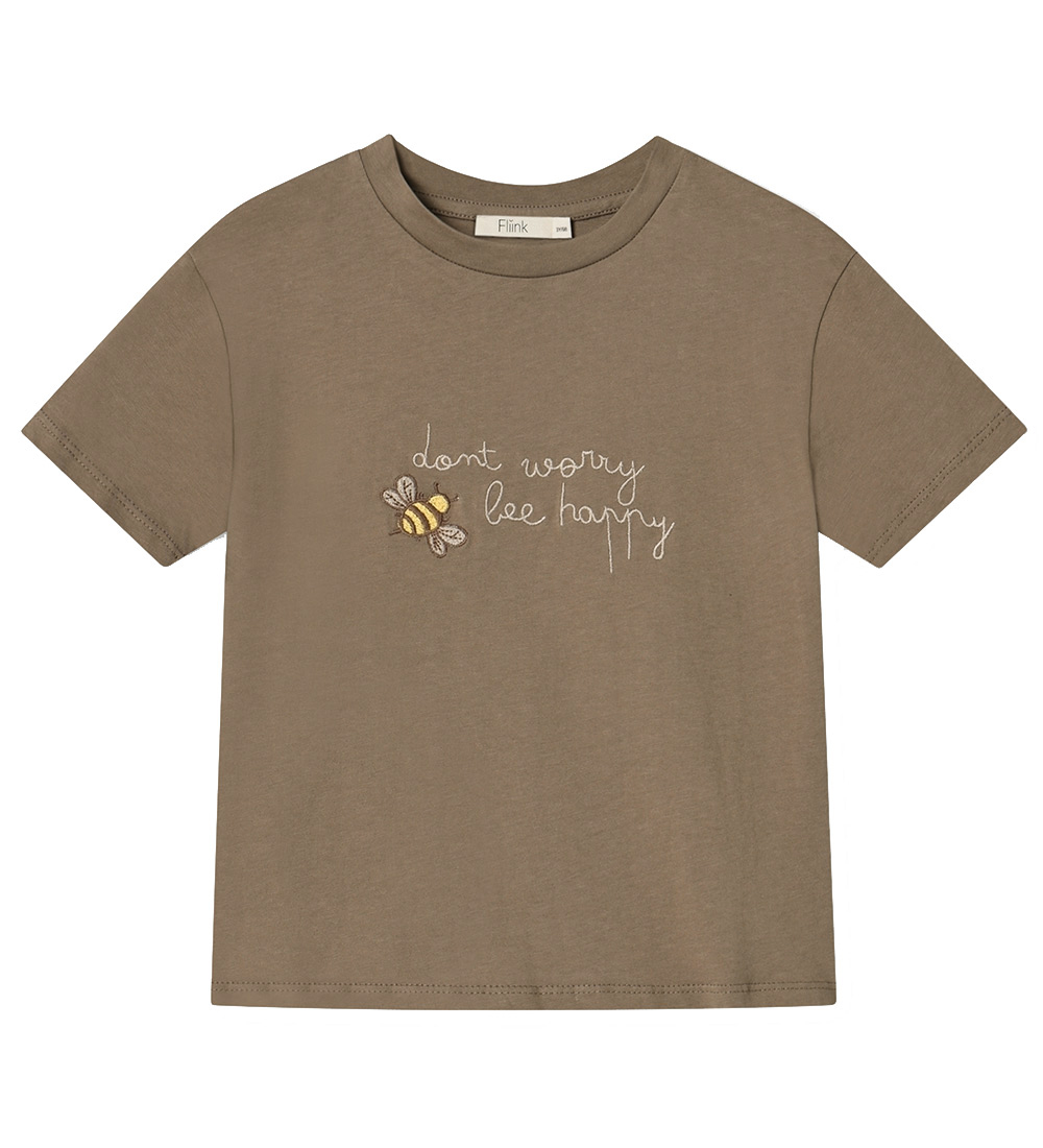 Fliink T-shirt - Summer Bee - Pine Bark