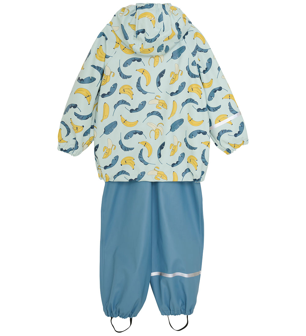 CeLaVi Rainwear w. Suspenders - PU - Blue Heaven w. Print