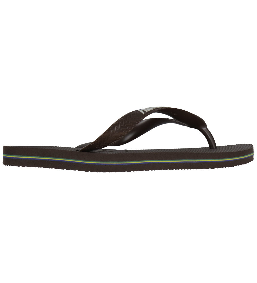 Havaianas Flip Flops - Brasil Logo - Dark Brown/White