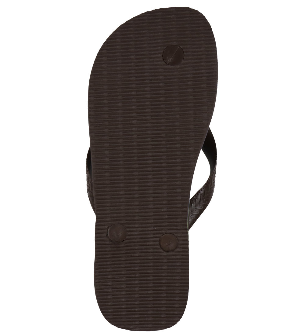 Havaianas Flip Flops - Brasil Logo - Dark Brown/White