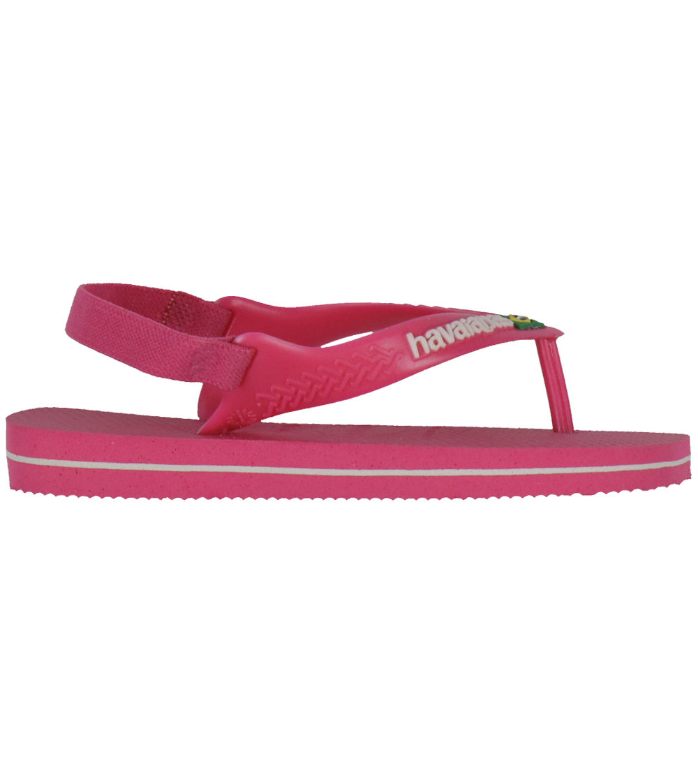 Havaianas Flip Flops - Baby Brasil Logo II - Pink Flux/White