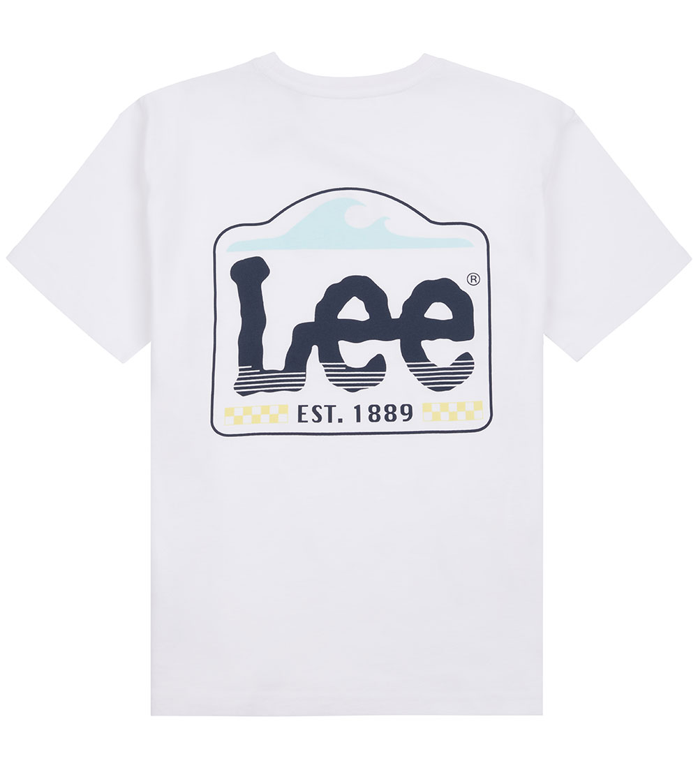 Lee T-shirt - Wave Graphic - Bright White