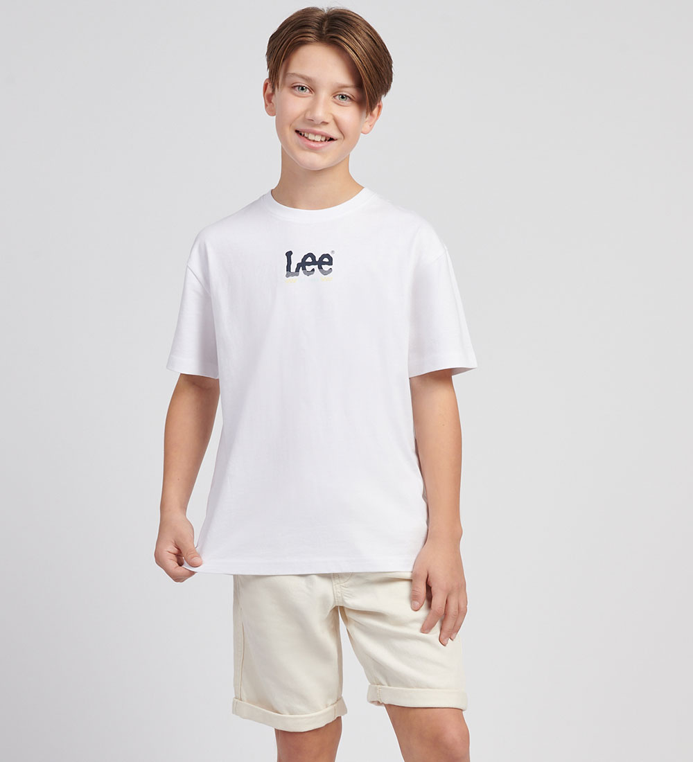 Lee T-shirt - Wave Graphic - Bright White