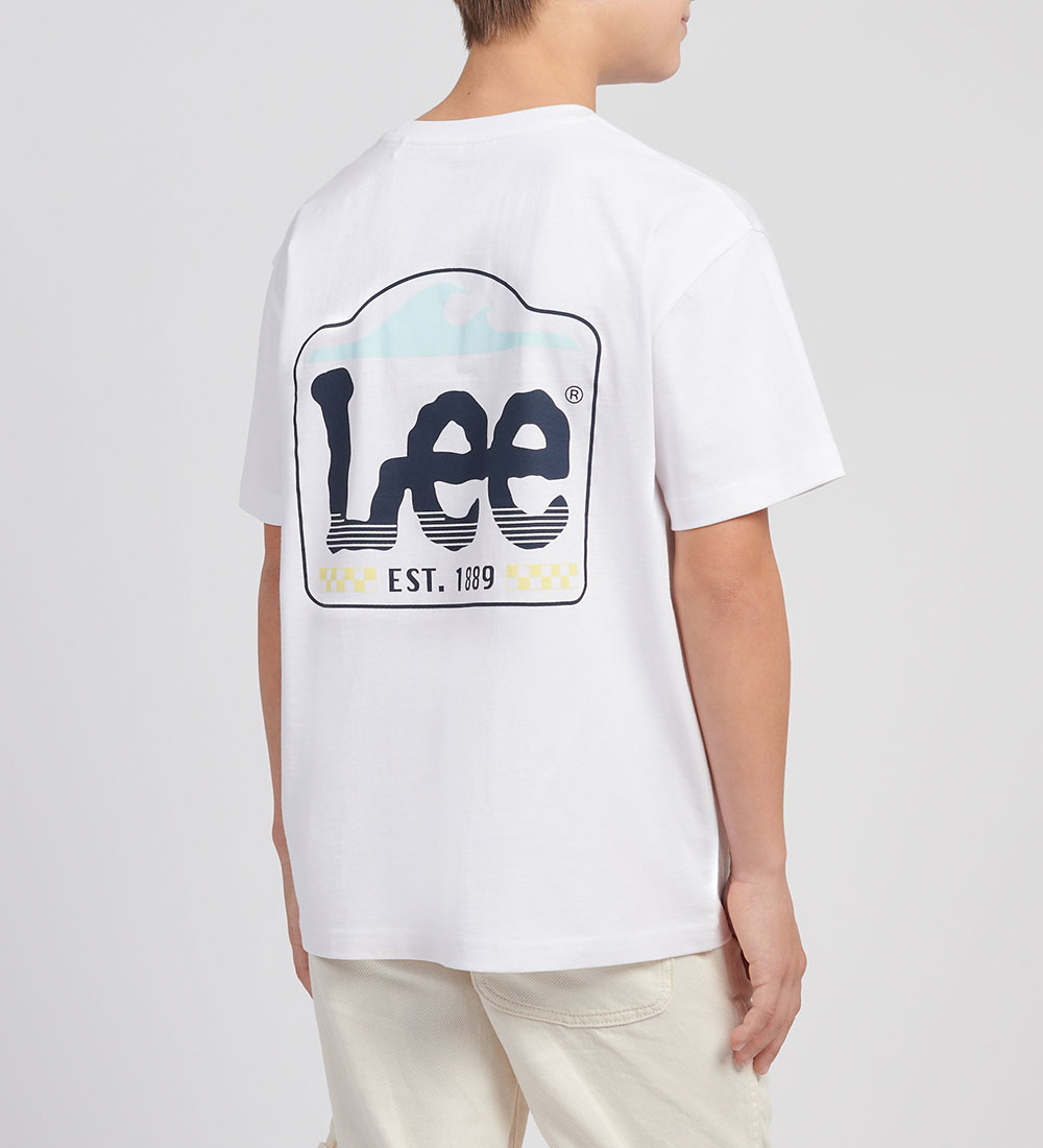 Lee T-shirt - Wave Graphic - Bright White
