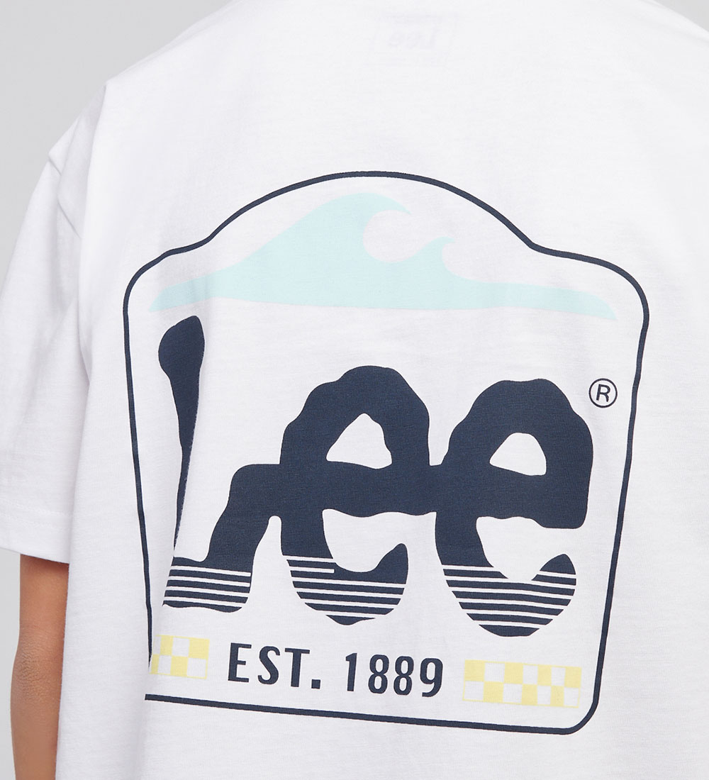 Lee T-shirt - Wave Graphic - Bright White