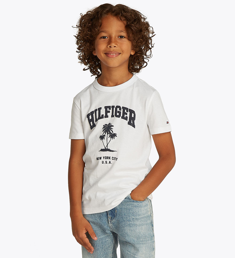 Tommy Hilfiger T-paita - Palmun Tulosta - Valkoinen