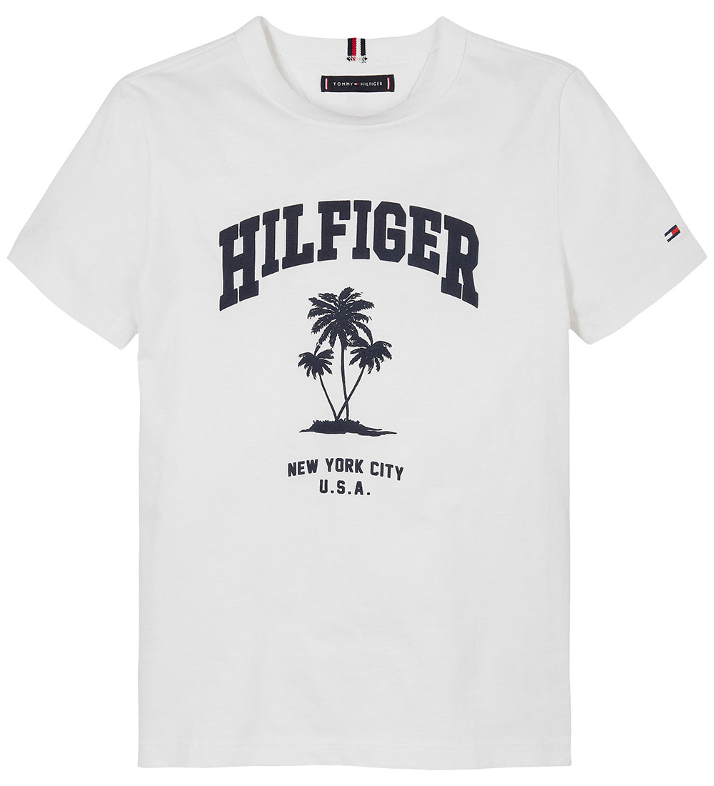 Tommy Hilfiger T-paita - Palmun Tulosta - Valkoinen