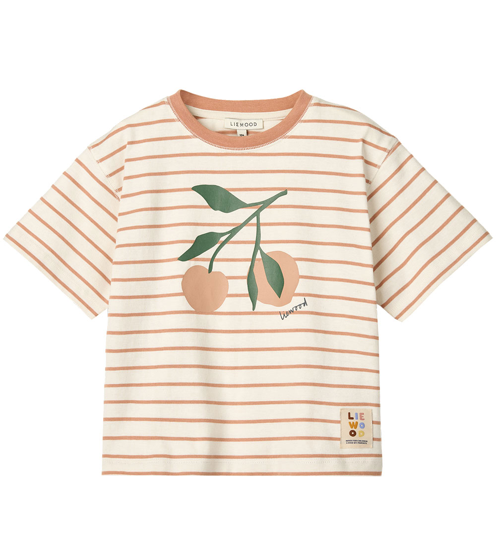 Liewood T-shirt - Tyler - Peach/Stripe Tuscany Rose