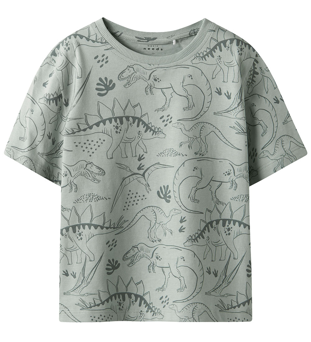 Name It T-Shirt - NmmValther - Aqua Grijs/Tone Dino
