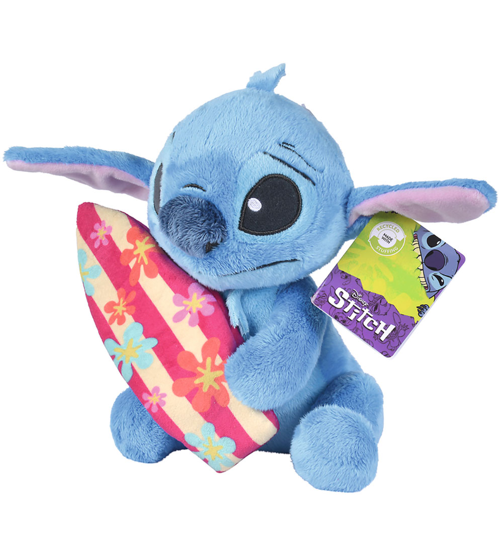 Disney Soft Toy - Stitch w. Surfboard - 25 cm