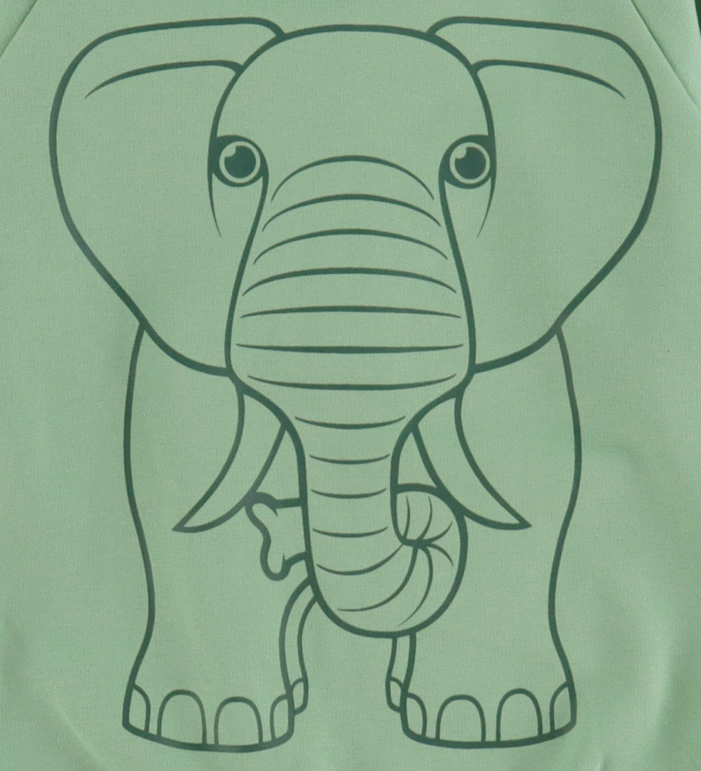 DYR-Cph Sweatshirt - Djurbälg - Herb Green Outline Elephant