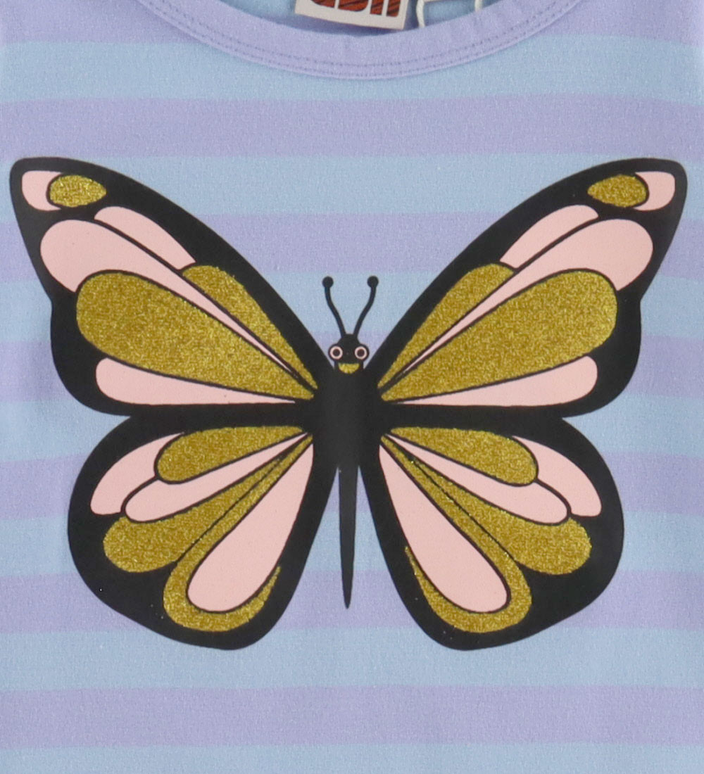 DYR-Cph Blússa - Dýrarómur - Lilac/Baby Blue Fiðrildi