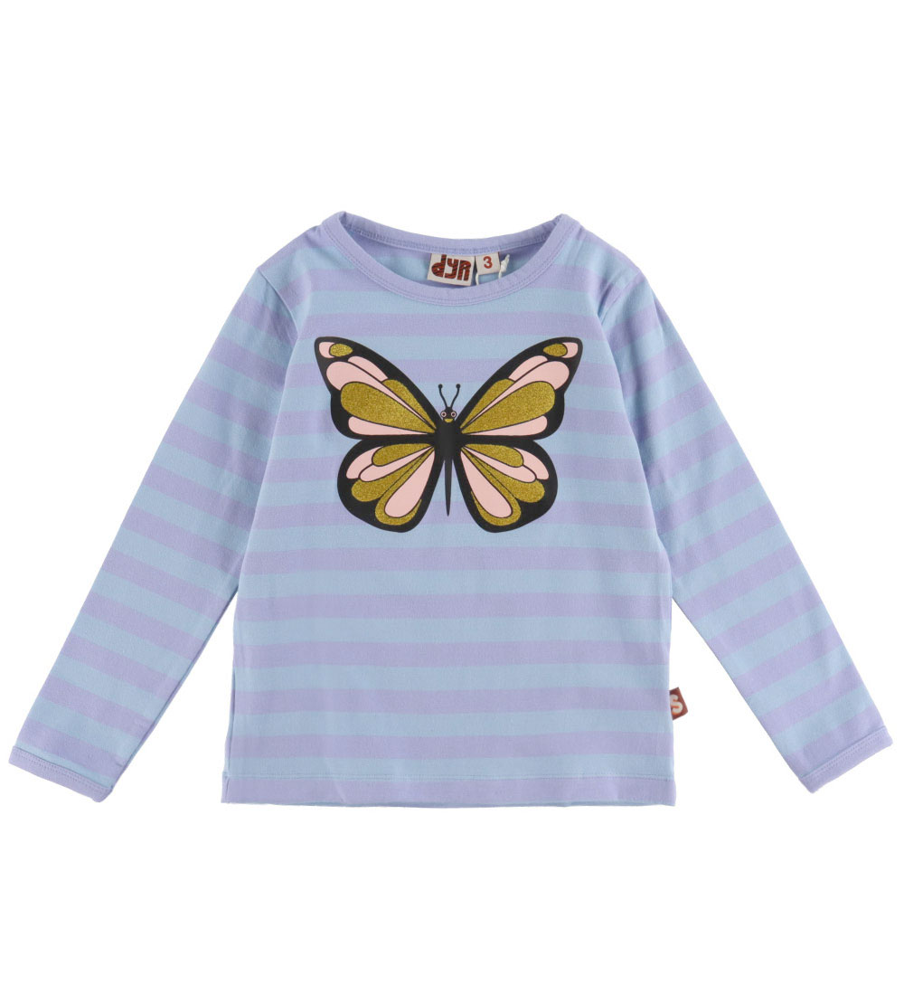 DYR-Cph Blússa - Dýrarómur - Lilac/Baby Blue Fiðrildi