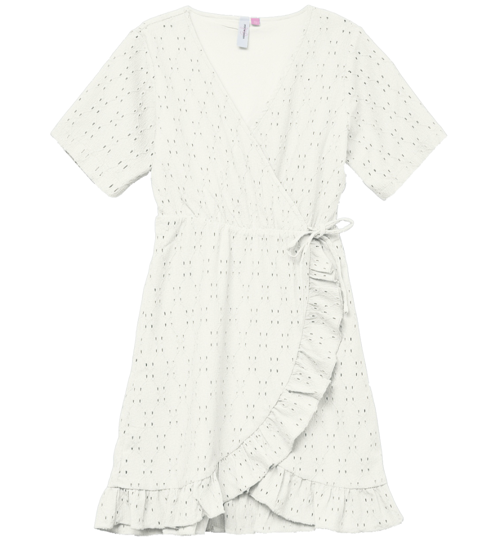 Vero Moda Girl Klänning - VmLacely - Snow White m. Hålmönster