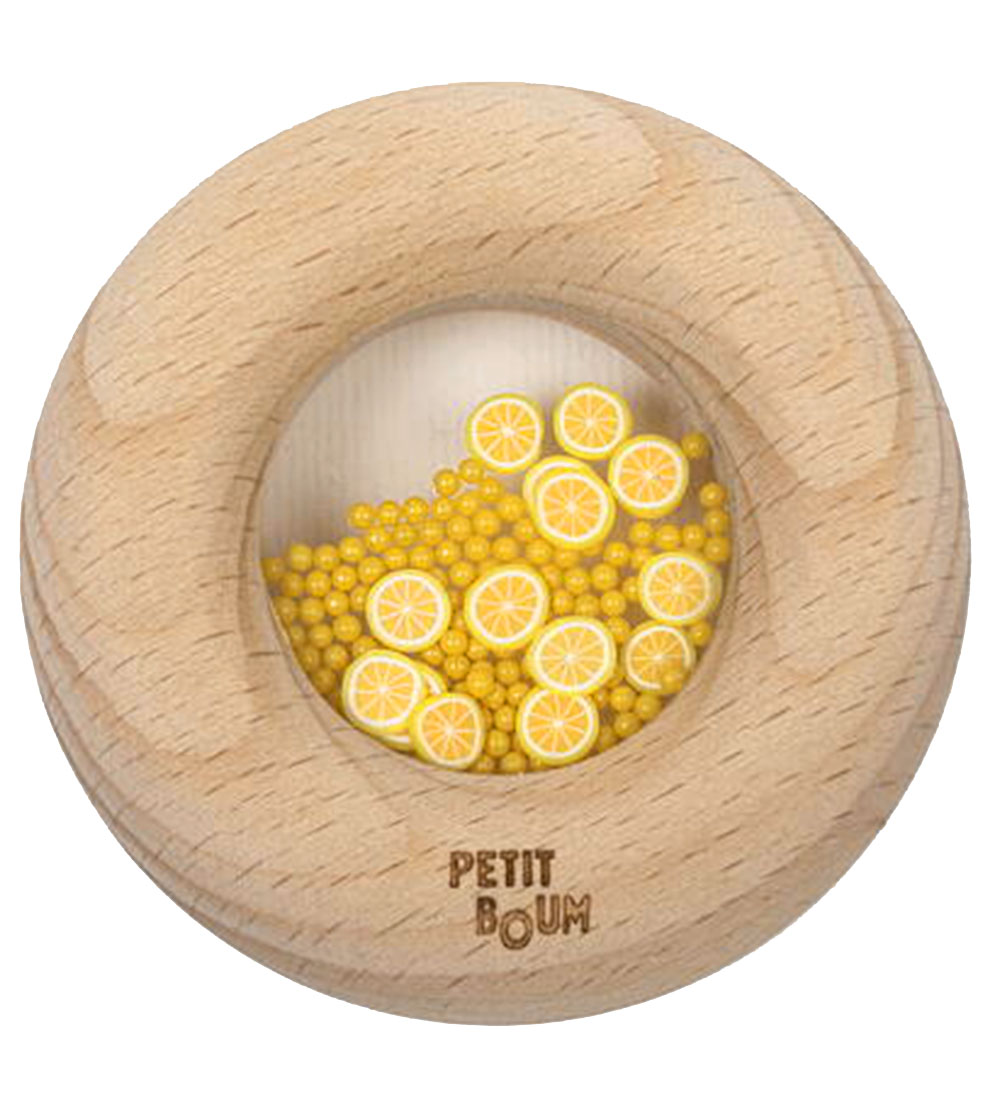 Petit Boum skynjunarleikfang - Tré - Donut - Sítrónur