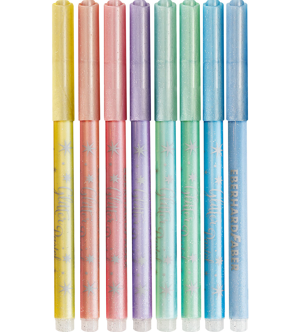 Eberhard Faber Tússlitir - 8 Stk. - Glitter Pastel