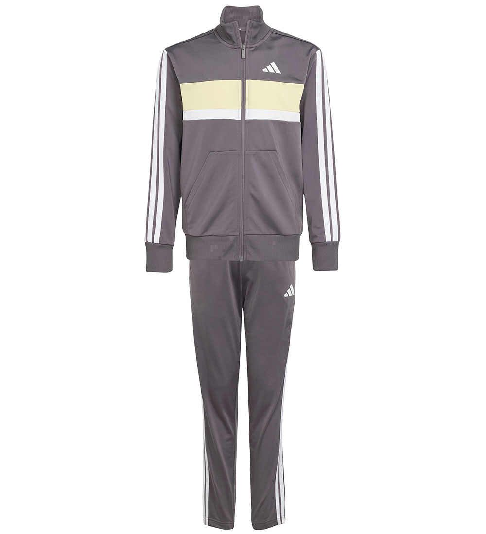 adidas Performance Sweatset - J 3S TIBERIO TS - GRESTR/White/POW