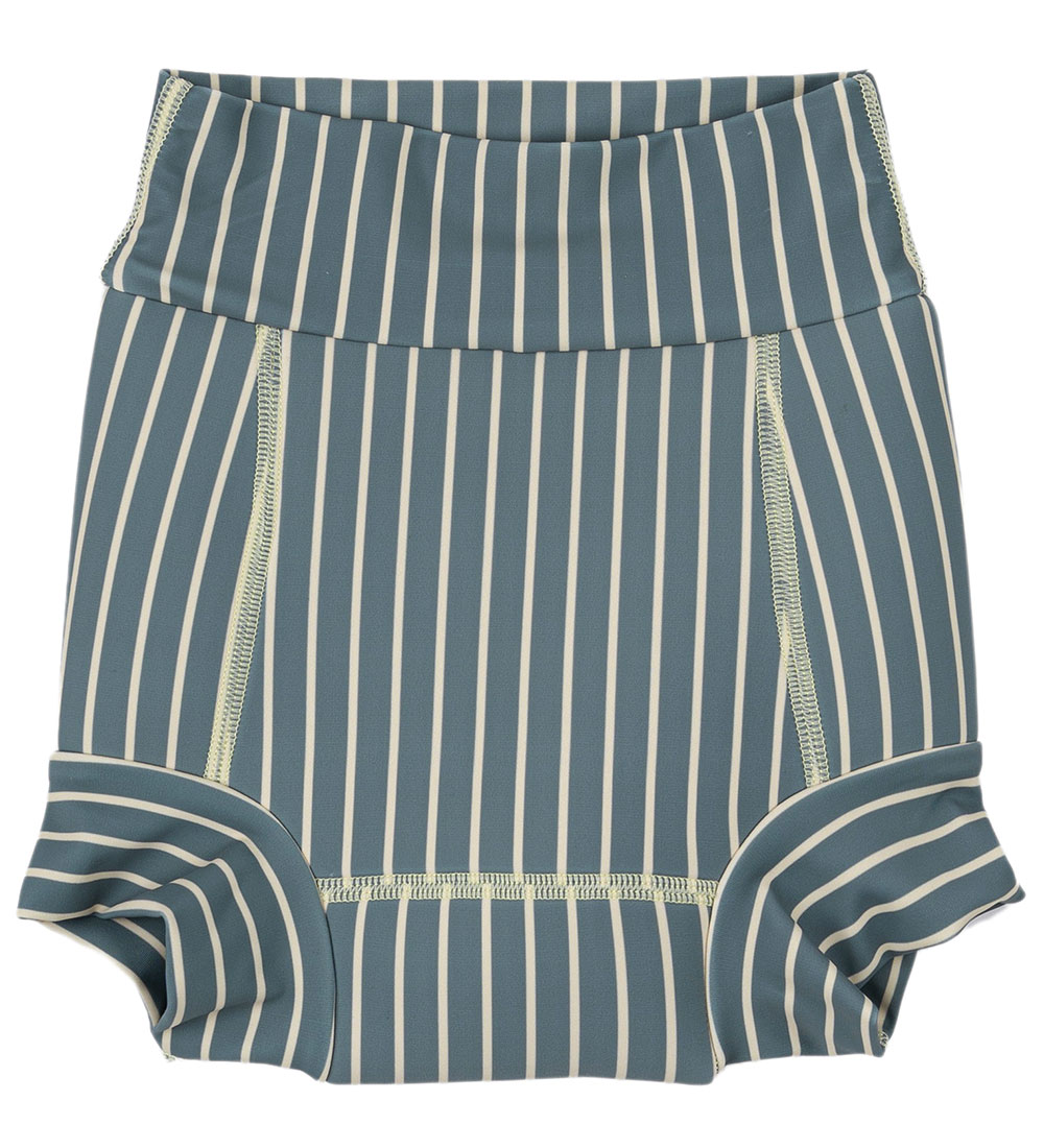 Petit Piao Swim Diaper - Diapers - Blue Mirage/Off White