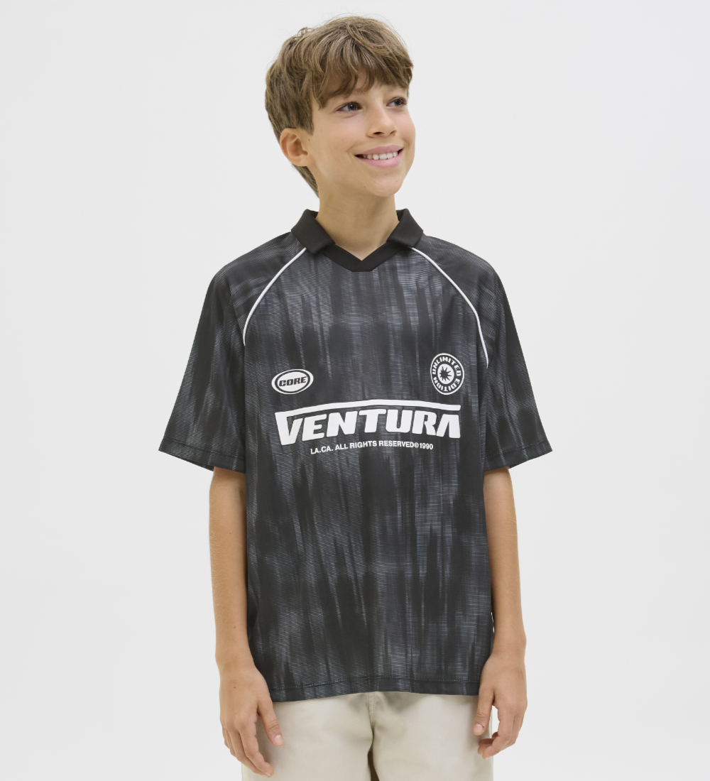 Jack & Jones Polo - JcoLido - Black/Asphalt