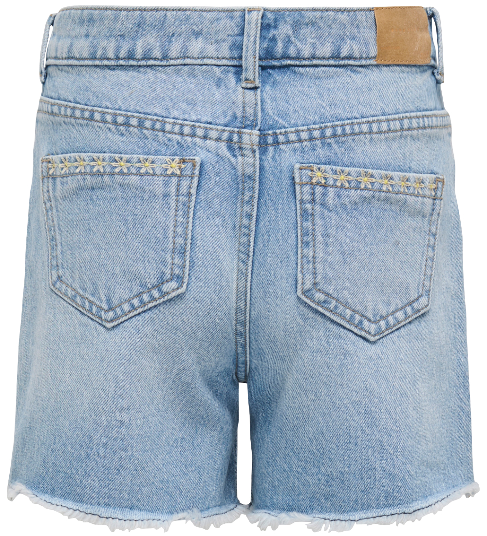 Kids Only Stuttbuxur - KogPacy - Light Blue Denim M. Blóm
