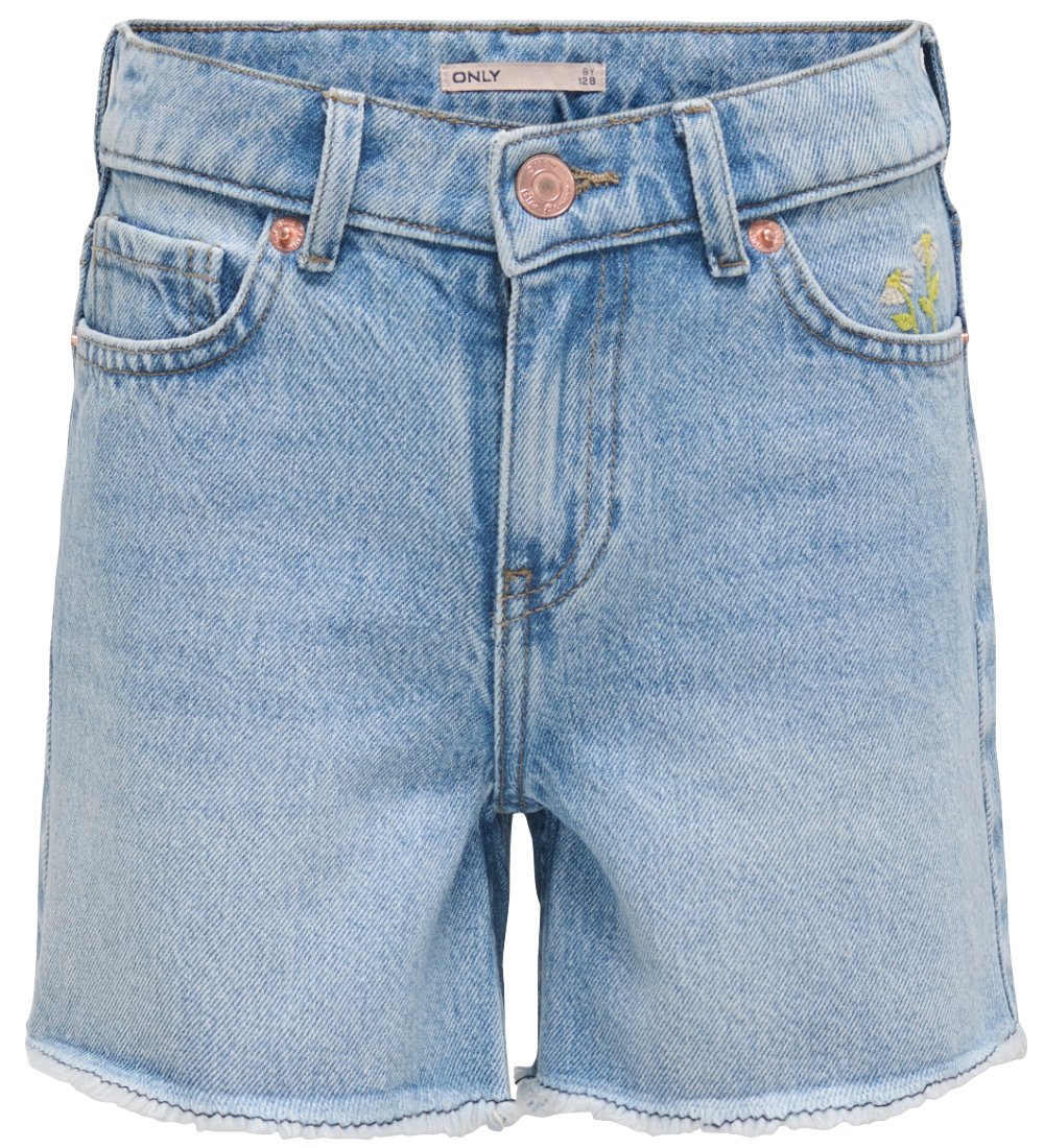 Kids Only Stuttbuxur - KogPacy - Light Blue Denim M. Blóm