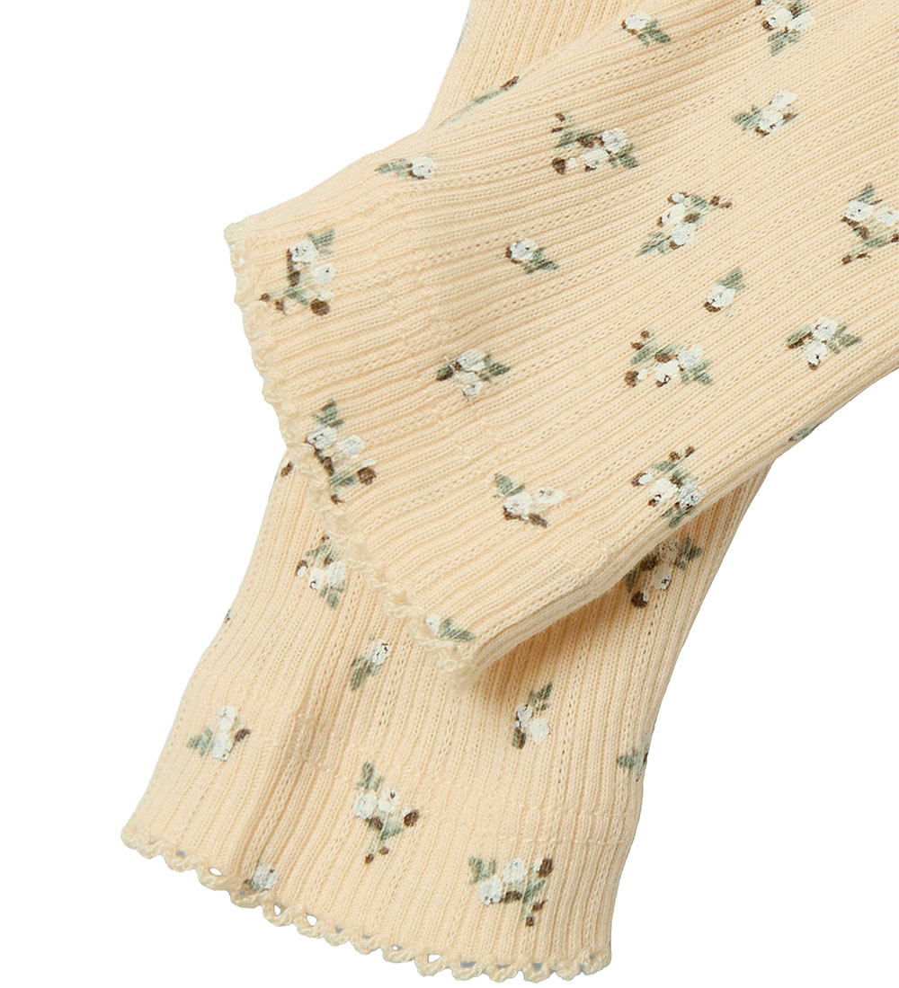 Name It Leggings - Rib - NbfHoise - Sol Kiss m. Blommor