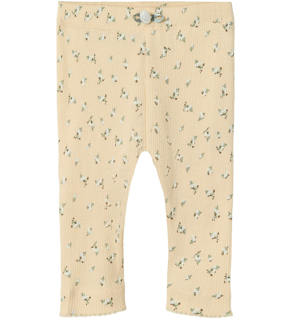 Name It Leggings - Rib - NbfHoise - Sol Kiss m. Blommor