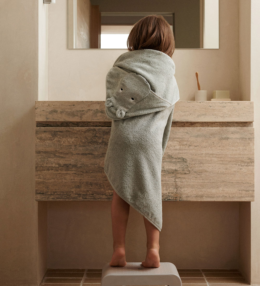 Liewood Baby towel - Albert - Hippo Dove Blue