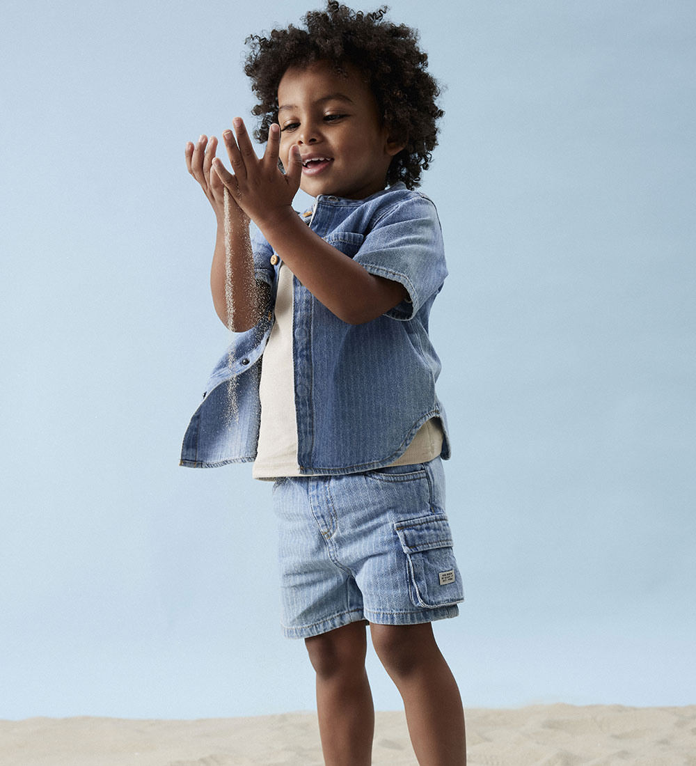 Name It Shorts - NmmRyan - Light Blue Denim/STRIPES