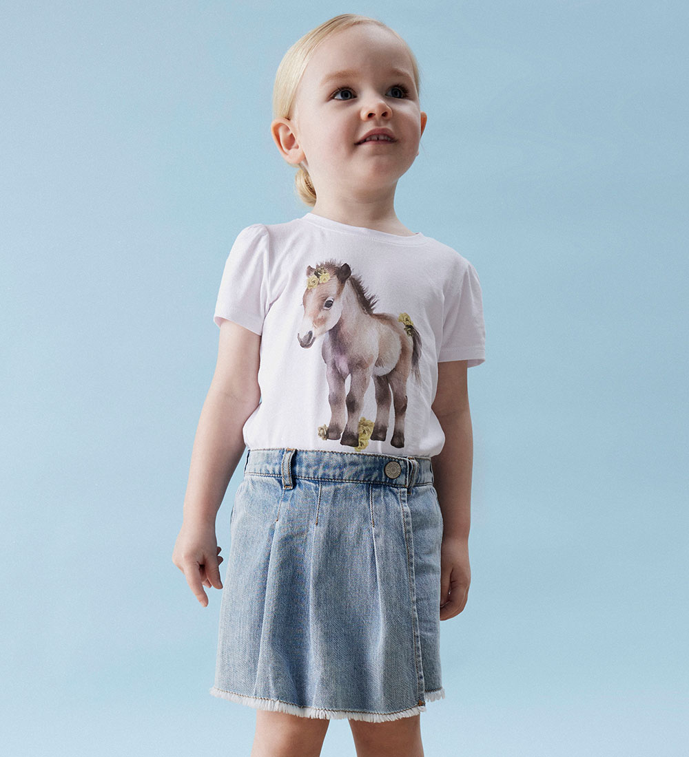 Name It T-shirt - NmfHani - Bright White w. Horse