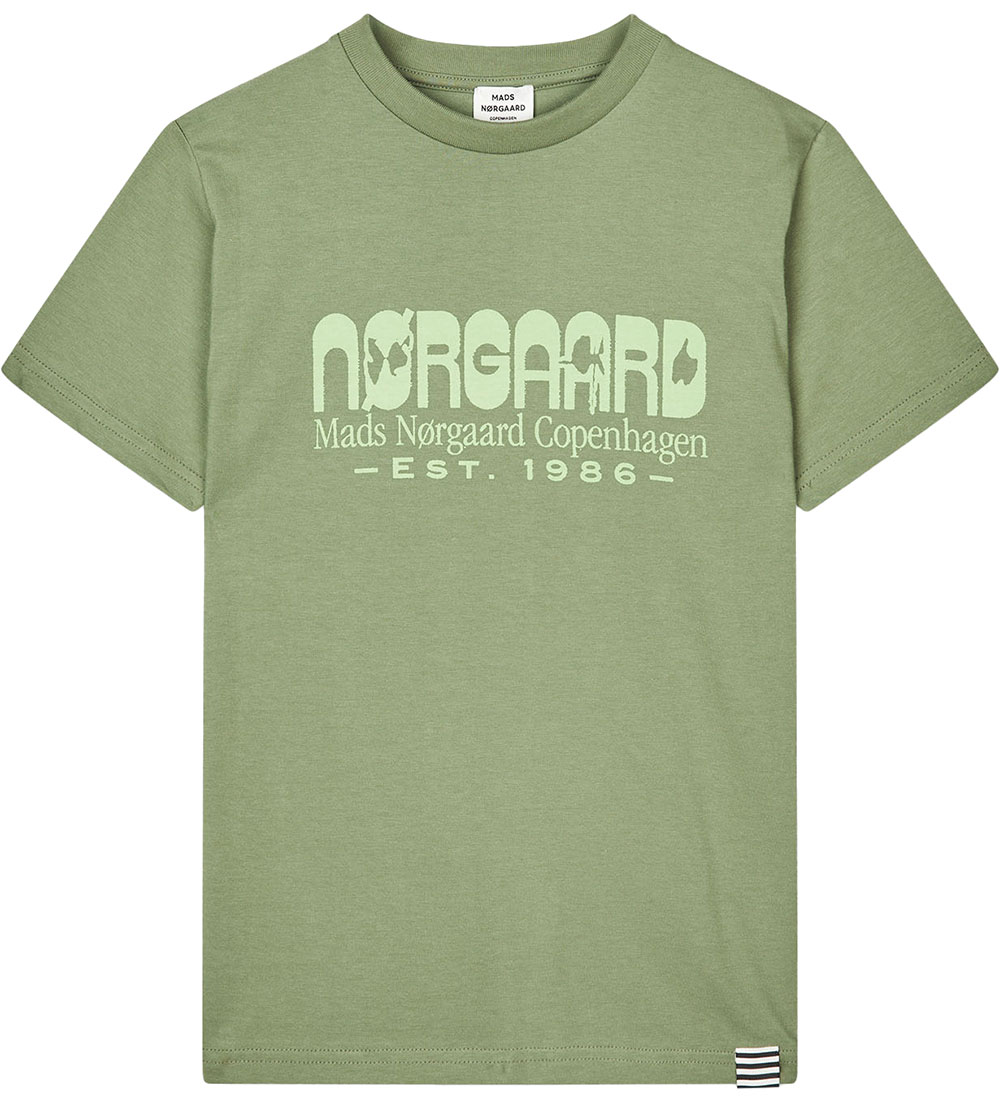 Mads Nørgaard T-Shirt - Bedruckt Thorlino - Öl Green m. Logo