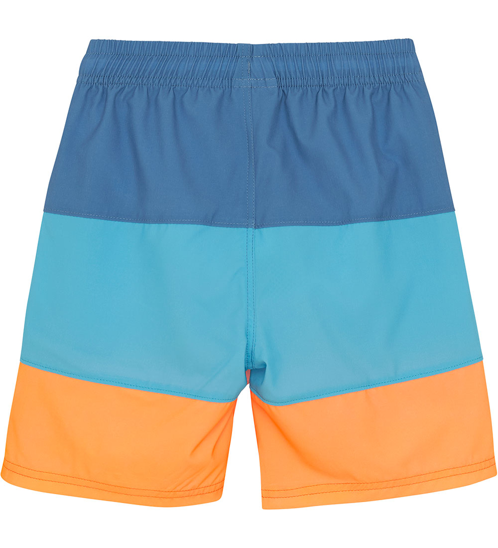 Color Kids Badshorts - Färgblock - River Blue
