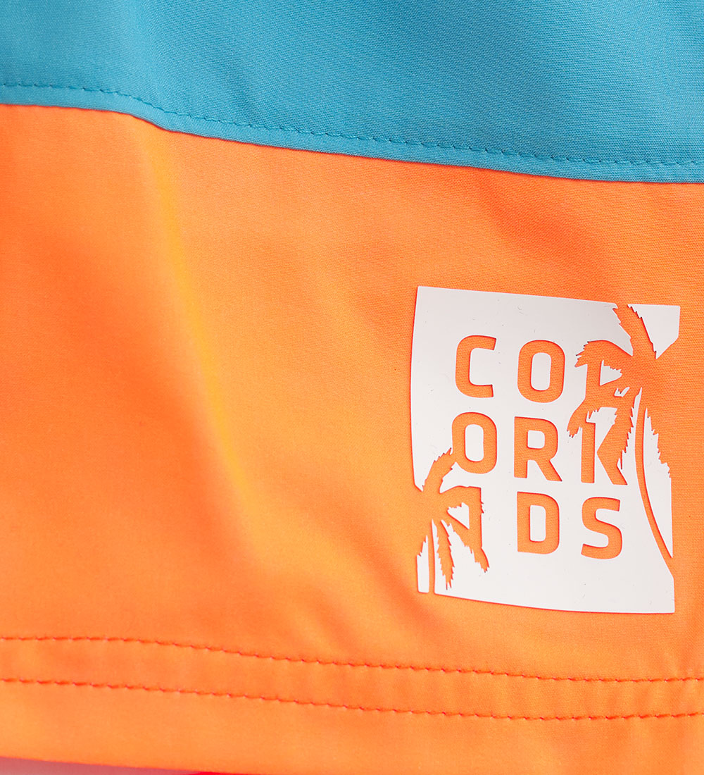 Color Kids Badshorts - Färgblock - River Blue