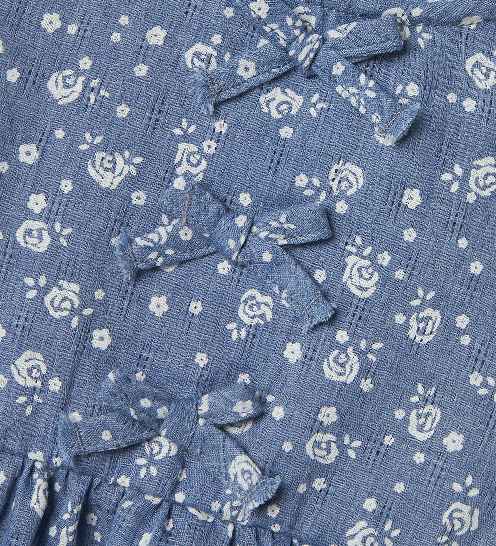 Name It Top - NmfHagy - Bleached Denim w. Flowers