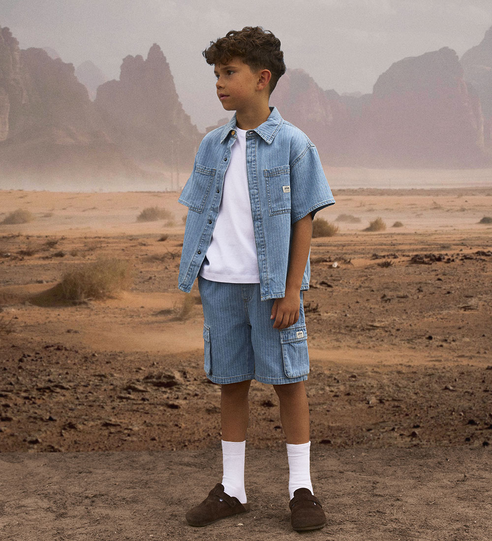 Name It Kauluspaita - NkmFelix - Light Blue Denim/Raidat