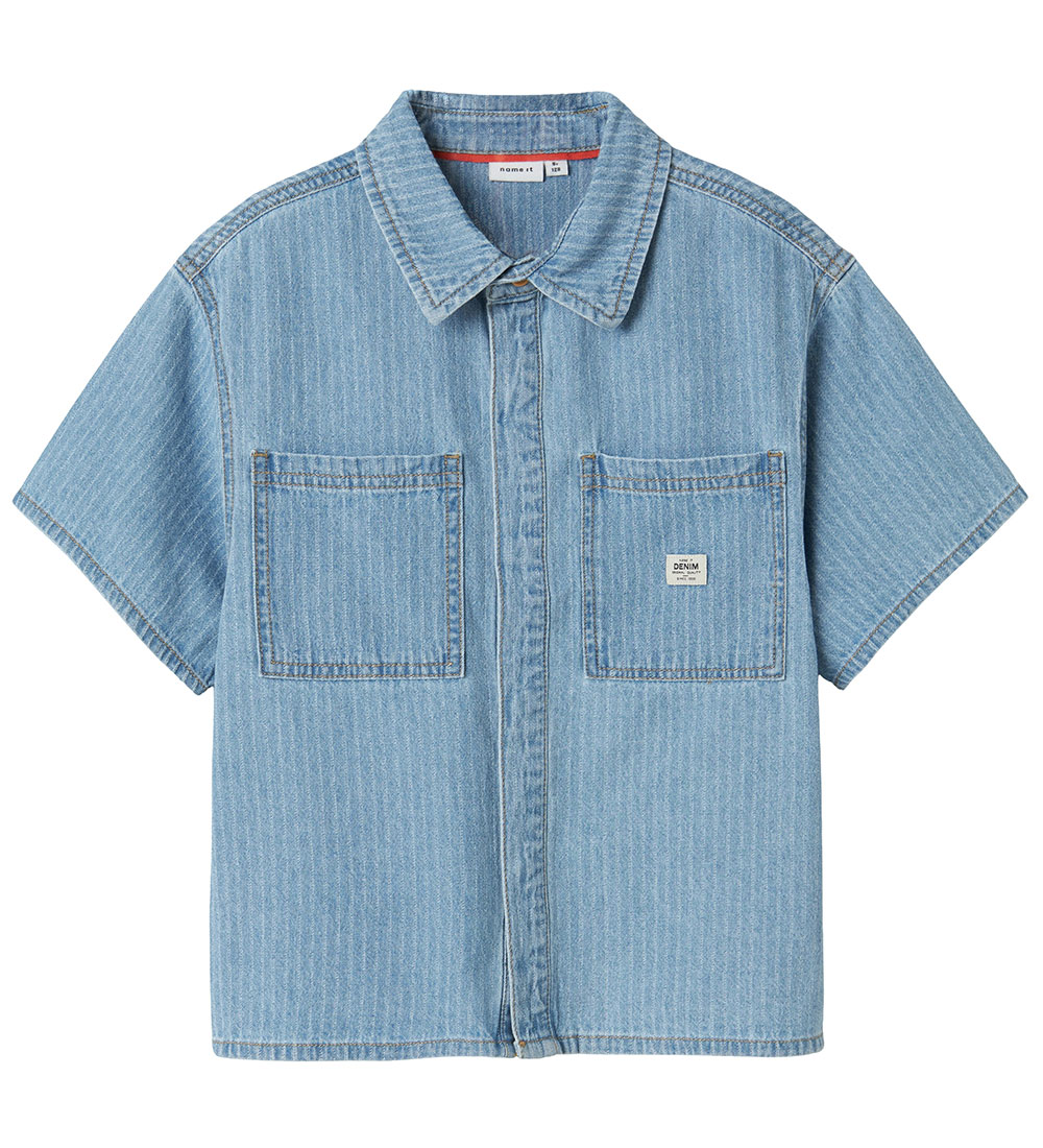 Name It Kauluspaita - NkmFelix - Light Blue Denim/Raidat