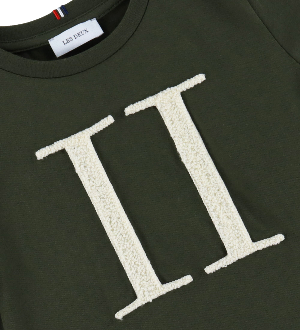 Les Deux T-shirt - Encore Bouclé - Forest Green/Ivory